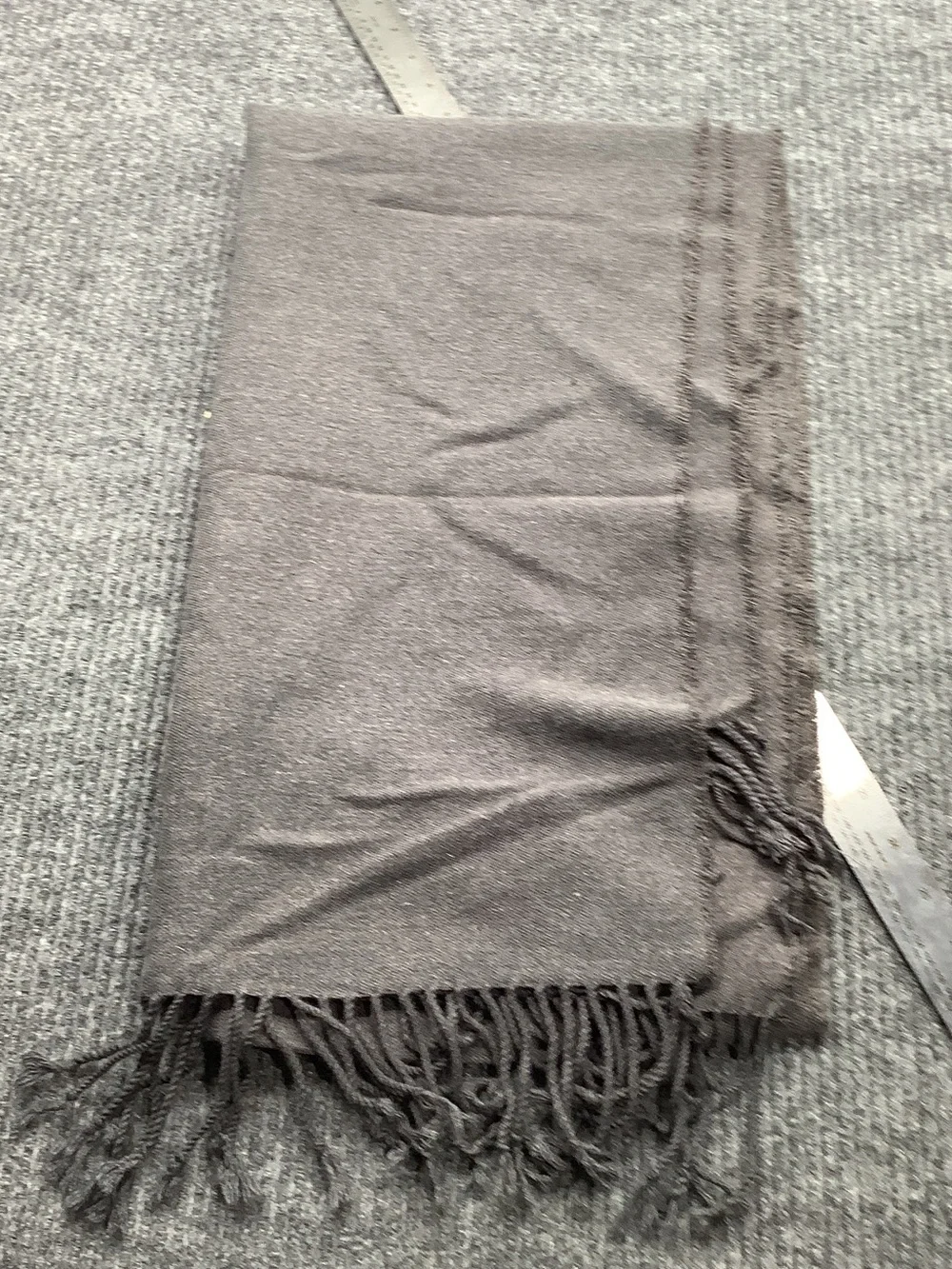 Men's Black Fringe Scarf — Elegant Everyday Accessory